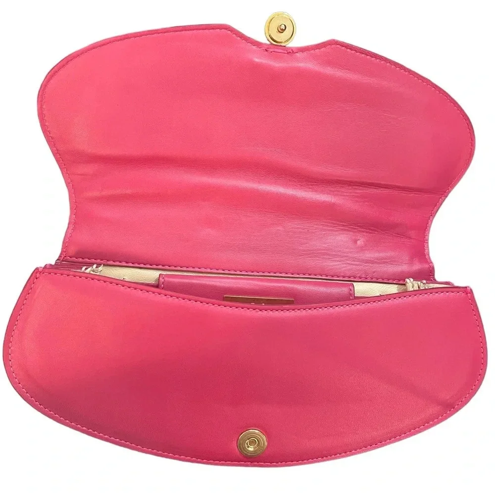 💕ELIE SAAB💕Fuchsia Leather Clutch ￼
